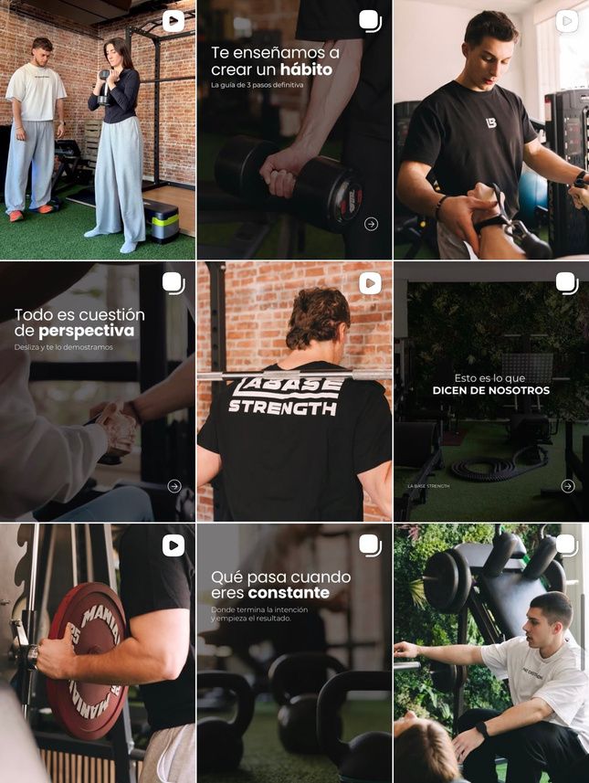 Feed de Instagram de La Base Strength creado por Dalgo Studio